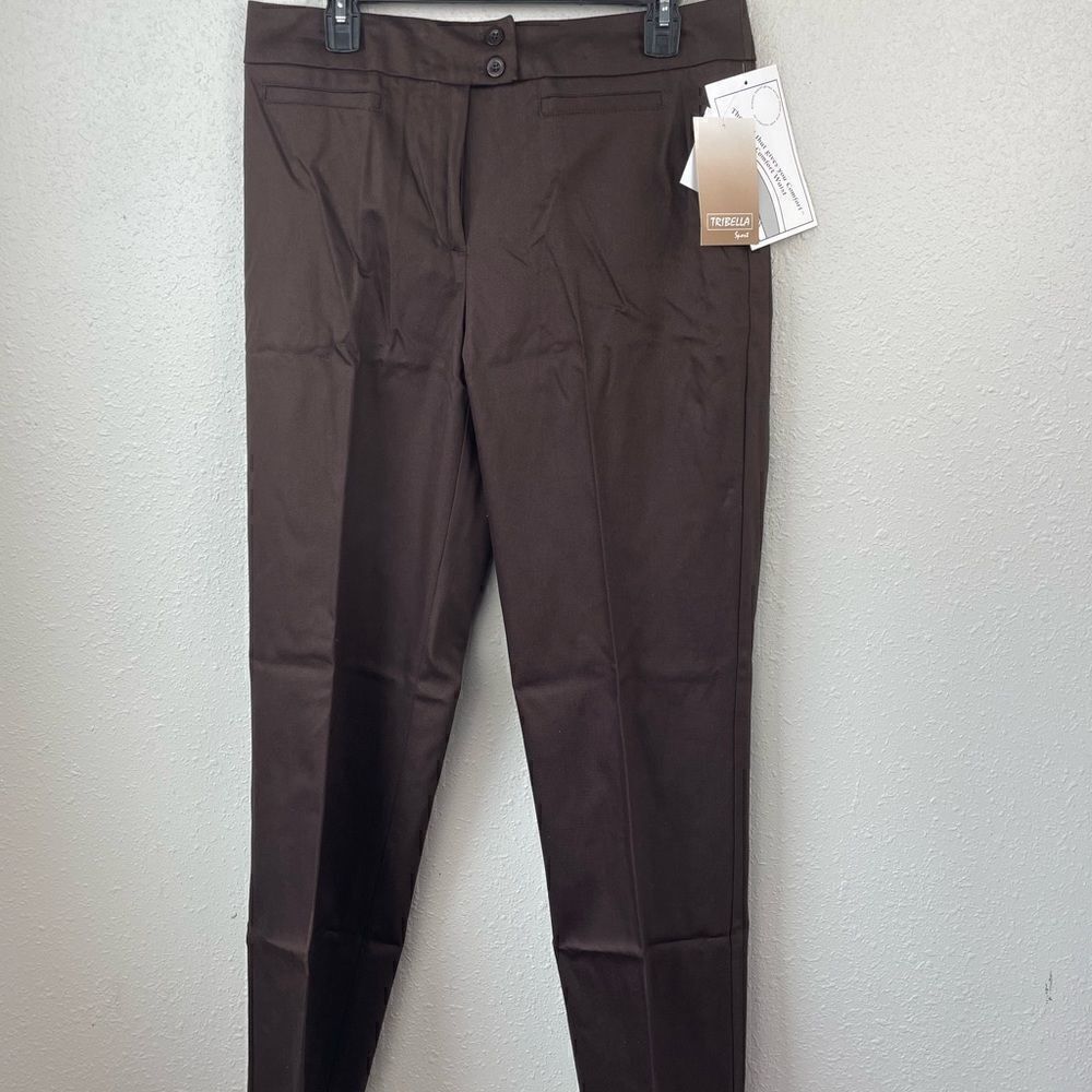 NWT Tribella Womens Brown Dress Slacks Size 10